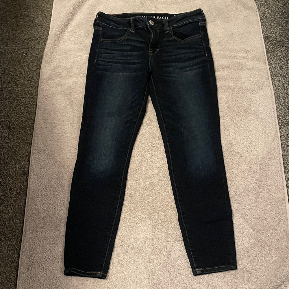American Eagle Outfitters Women's Dark Blue Skinny Jeans